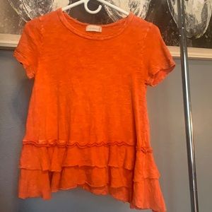 altard state orange short sleeve babydoll shirt
